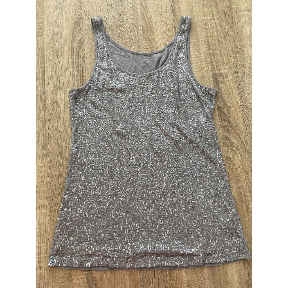 Joe Women's Sequinned Grey Tank Top Size M